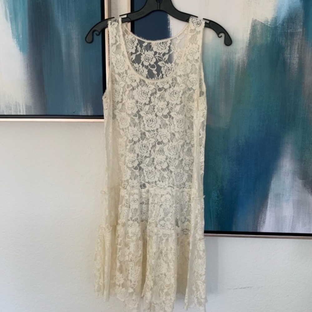 black lace layering slip dress